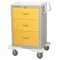 General Medical Supply Cart with Drawers, Steel, Swivel/ Swivel with Brake, Beige