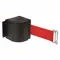 Warehouse Adjustable Quick Mount Retractable Belt Barrier, Red, Wrinkle, 18 ft Belt Length