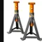 Jack Stand, 2 Pieces, 6600 lbs Load Capacity, Steel, Grey And Orange