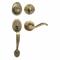 Lock Door Lever Lockset, Grade 3, Wave, Antique Brass, Weslock Wk1, Alike Inch Sets Of 4