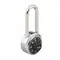 Combination Stainless Steel Body Padlock amd Key Control, 48mm Wide, 51mm Tall Shackle, Gray