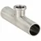 Short Outlet Reducing Tee, 316L Stainless Steel, Orbital Weld x Orbital Weld x Clamp