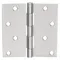 Butt Hinge, 4 Holes per Leaf, 1 1/2 Inch Door Leaf Width, 180 Deg Range of Motion, Square