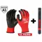 Work Gloves, M 8, Rough, Nitrile, Palm, Dipped, ANSI Abrasion Level 4, Nylon 15 ga