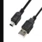 USB Cable, 2.0, 6 ft Cable Length, Black, A Male to 5 Pin B Mini Male