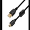 USB Cable, 2.0, 3 ft Cable Length, Black, A Male to 5 Pin B Mini Male