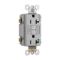 GFCI Receptacle, Hospital Grade, 20A, 125V, Gray