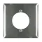 Wall Plate Receptacle Opening, 2 Gang, Stainless Steel