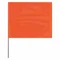 Marking Flag, 4 Inch x 5 Inch Flag Size, 30 Inch Staff Ht, Orange, Blank, No Image