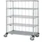 Wire Shelf Cart, 3 Sided Stem Caster With Rods And Tabs, 18 x 48 x 80 Inch Size