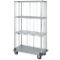 Wire Shelf Cart, 3 Sided Dolly Base With Rods And Tabs, 24 x 36 x 70 Inch Size