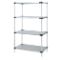 Solid Shelving, Starter Unit, 4 Shelves, 14 x 36 x 63 Inch Size, Galvanized Steel