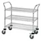 Wire Utility Cart, 3 Wire Shelf, 24 x 48 x 37-1/2 Inch Size, Chrome