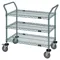 Wire Utility Cart, 3 Wire Shelf, 24 x 42 x 37-1/2 Inch Size, Gray Epoxy