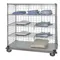 Mobile Cart, Dolly Base, 5 Shelf, Enclosed Panel, 24 x 48 x 70 Inch Size