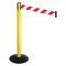 Barrier Post With Belt, Aluminum, Powder Coated, 40 Inch Height, 2 1/2 Inch Dia.