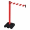 Barrier Post With Belt, PVC, Red, 40 Inch Height, 2 1/2 Inch Dia.