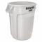 Trash Can, Round, White, 10 gal Capacity, 15 5/8 Inch Width/Dia, 17 Inch Height