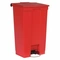 Step Can, Plastic, Red, 23 gal Capacity, 19 3/4 Inch Width/Dia