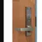 Door Lever Lockset, Spell M Escutcheon, Stainless Steel, Less Cylinder