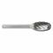 Oval Bur SE, Inox Cut, 1/4 Inch Size Shank Dia, 3/8 Inch Heightead Dia