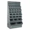 Sectional Stacking Bin Unit, 37 Inch X 24 Inch X 76 Inch Size, Std, 59 Compartments, Gray