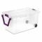 Storage Tote, 40 gal, 36 3/4 Inch x 21 3/8 Inch x 18 Inch, Clear Body, Clear Lid, Clear