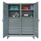 Storage Cabinet, 72 Inch x 24 Inch x 78 Inch, 4 Adj Shelves, 14 Drawers, 2 Doors, Legs