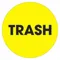 Label, Trash, Circle 2 Inch Size