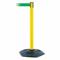 Barrier Post With Belt, PVC, Yellow, 38 Inch Height, 2 1/2 Inch Dia.