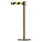 Barrier Post With Belt, Steel, Satin Brass, 38 Inch Height, 2 1/2 Inch Dia., Std