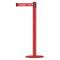 Barrier Post With Belt, Stainless Steel, Red, 38 Inch Height, 2 1/2 Inch Dia.