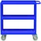 3 Shelf Utility Cart With Lip, 24 x 48 x 39 Inch Size, Blue, Mold On Caster