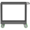 2 Shelf Utility Cart With Lip, 30 x 48 x 39 Inch Size, Gray, Mold On Caster