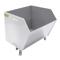 Self Dumping Hopper, Medium Duty, 1 cu. yd., 4000 Lb., Silver Lining, Steel