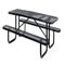 Rectangle Picnic Table, Metal, 72 Inch Size, Black