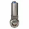 Butterfly Valve, 2 1/2 Inch Tube Size, 3 1/8 Inch Overall Length, T304 Stainless Steel