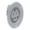 Flanged Receptacle, 2 Pole/3 Wire, 125V