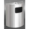 Trash Can Half Round 24 gallon Silver