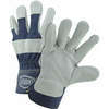 Leather Palm Gloves Cowhide Blue/gray S Pk12