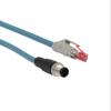Kabel, Ethernet, 4-polig D-kodiert M12 auf RJ45, PVC, 3.2 Fuß Kabellänge