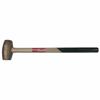 Hammer, Brass, Wood Handle, 12 lb Head Wt, 2 3/8 Inch Dia, 30 Inch Overall Length