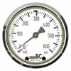 Manometer zur Schalttafelmontage, Brandmeldetafeln, U-Klemme, 0 bis 600 Psi, 2 1/2 Zoll Zifferblatt