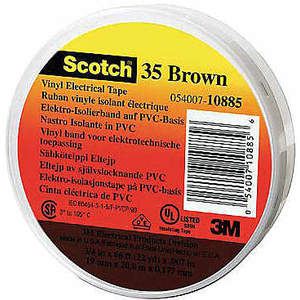 3M Scotch 35 Electrical Tape 1/2 x 20 feet 7 mil Brown, 100 Pk | AB9XDP 2FZD8