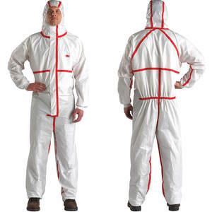 3M 4565-BLK-3XL Hooded Coverall White/red 3xl, 25 Pk | AC4WRV 30Z020