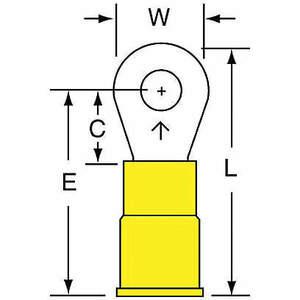3M MVU10-8RK Ringkabelschuh, gelb, konifiziert, 12–10, 500 Stück | AC2FGZ 2JLC3