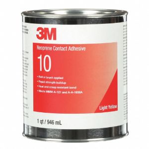3M 10 Contact Adhesive, 1 qt, Neoprene, Multipurpose, Yellow | CF2LUU 2RUF2