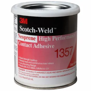 3M 1357 Contact Adhesive, 1 pt, Neoprene, High Performance, Green | CF2LUV 2RUF3