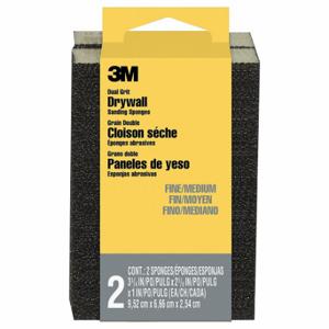 3M 19093 Sanding Sponge, 2 5/8 Inch X 3 3/4 X 1 Inch Size, Aluminum Oxide, Fine/Medium | CN7WBQ 294A43