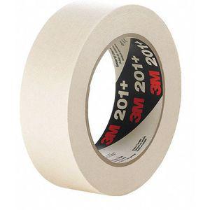 3M 201+ Paper Masking Tape, Rubber Tape Adhesive, 4.40 mil Thick, 18 mm x 55m, 48 Pk | CD2LHU 52JE66